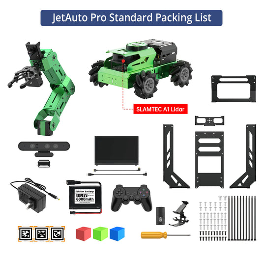 Hiwonder JetAuto Pro AI Robot Car with 6DOF Vision Robotic Arm, Support ROS1 ROS2