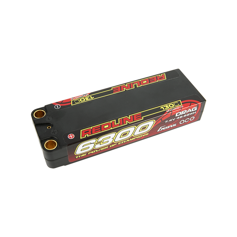 Load image into Gallery viewer, Gens Ace Redline Drag Racing Series 6300mAh 7.4V 130C 2S2P HardCase Lipo Battery

