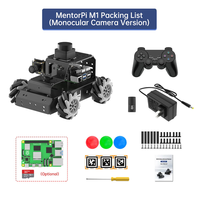 Load image into Gallery viewer, Hiwonder Raspberry Pi 5 Robot Car MentorPi M1 Mecanum-wheel Chassis ROS2-HUMBLE Support SLAM and Autonomous Driving
