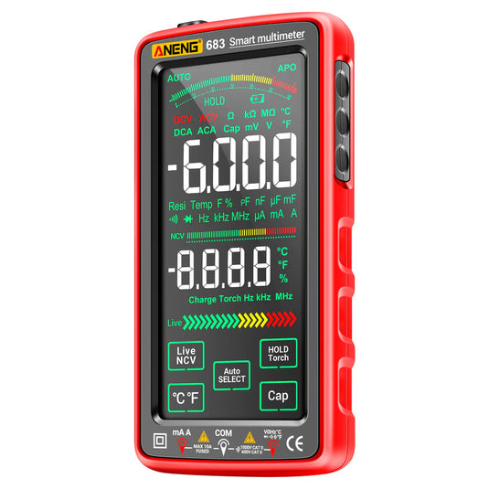 ANENG 683 Rechargeable Digital Multimeter with Large Touch Screen and Anti-Burn Technology