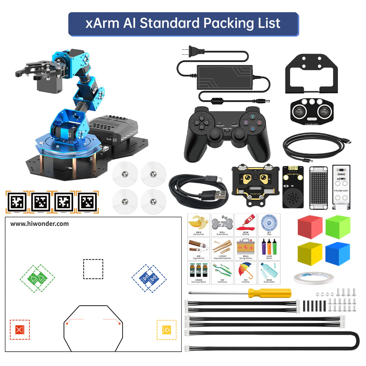 Hiwonder xArm AI Programmable Desktop Robot Arm with AI Vision &; Voice Interaction