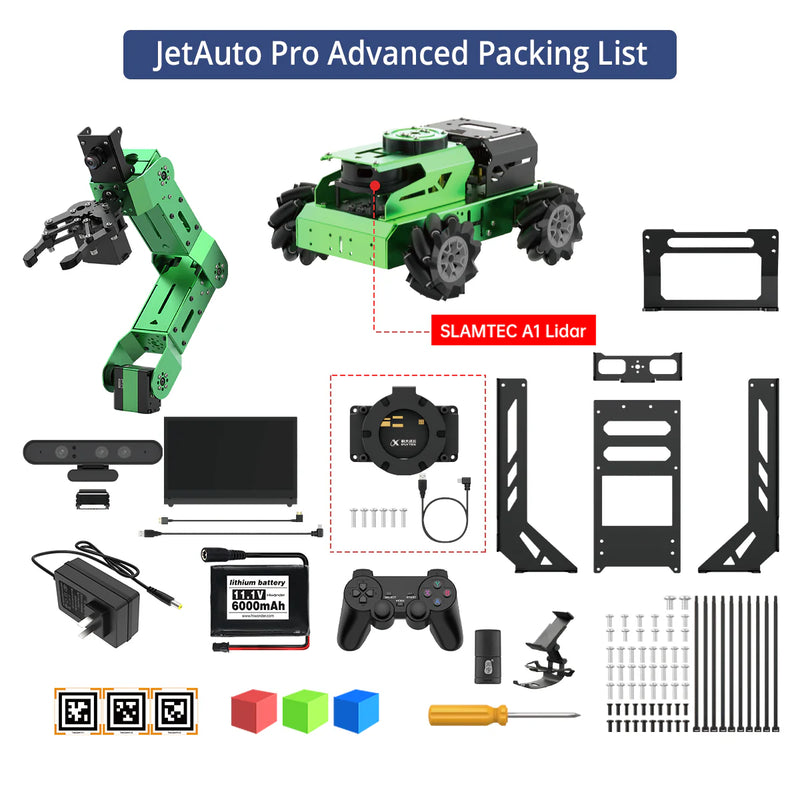 Load image into Gallery viewer, Hiwonder JetAuto Pro AI Robot Car with 6DOF Vision Robotic Arm, Support ROS1 ROS2
