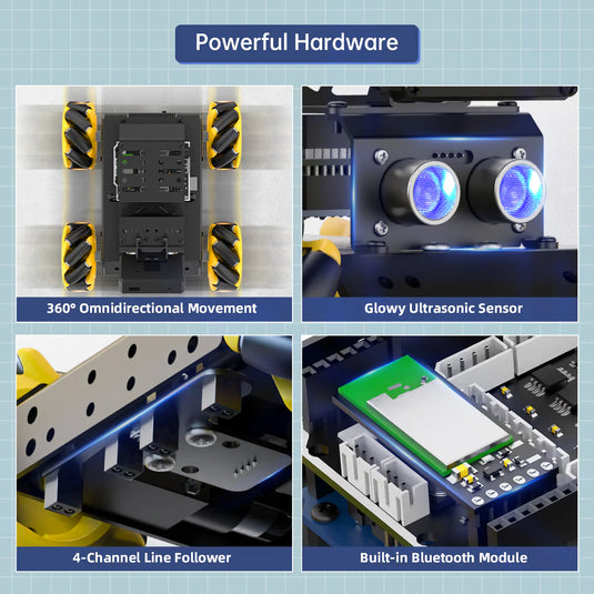 Hiwonder miniAuto AI Vision Robot Base on Arduino UNO R3 Controller with 360° Omnidirectional Mecanum Wheels