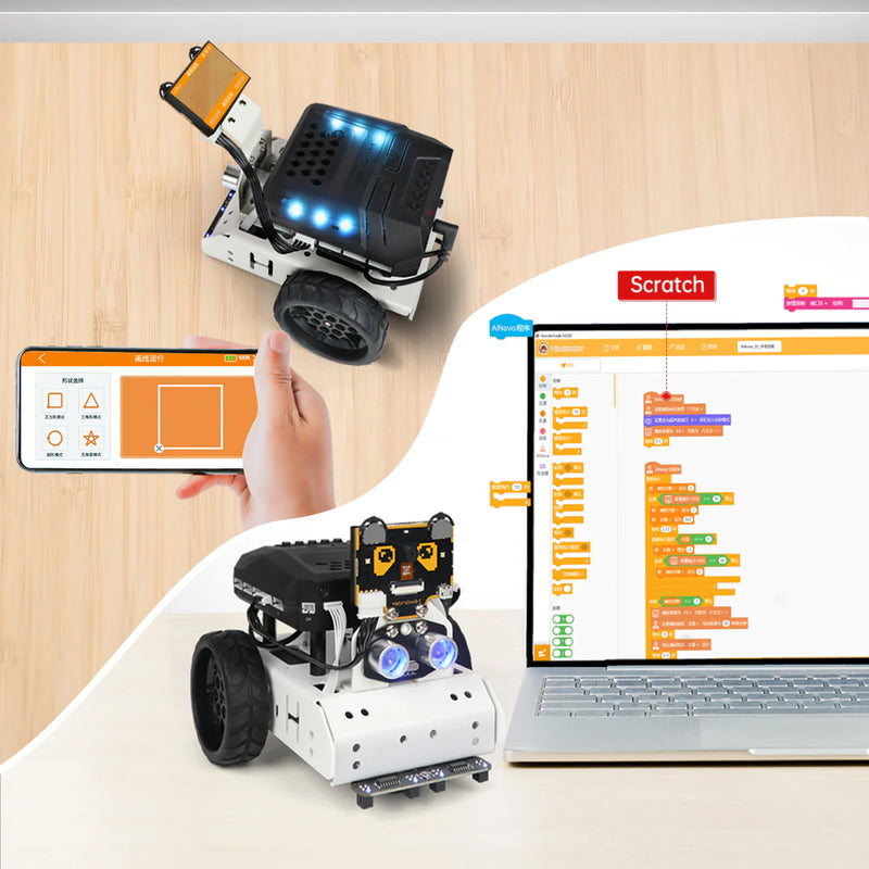 Load image into Gallery viewer, AiNova Intelligent Vision Robot Car Graphical Python/ Scratch Program
