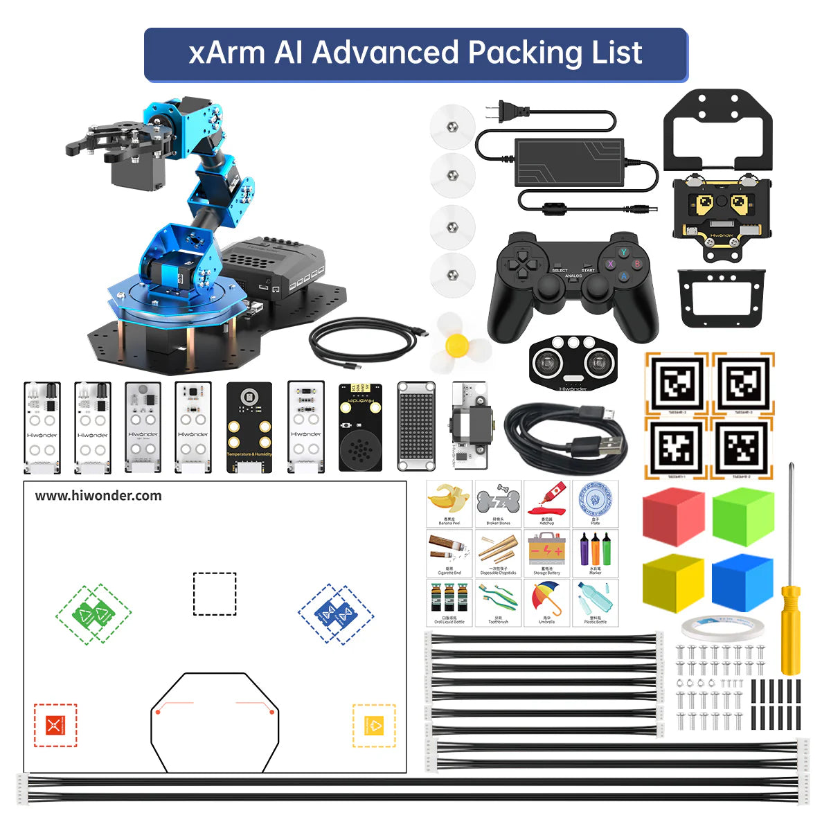 Hiwonder xArm AI Programmable Desktop Robot Arm with AI Vision &; Voice Interaction