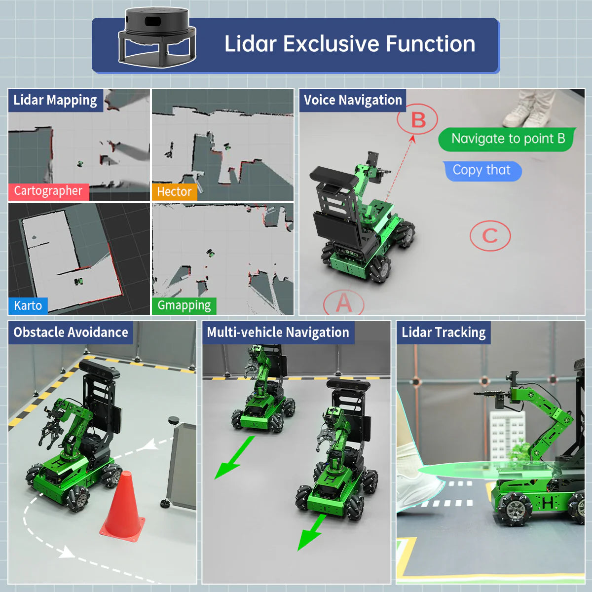 Hiwonder JetAuto Pro AI Robot Car with 6DOF Vision Robotic Arm, Support ROS1 ROS2