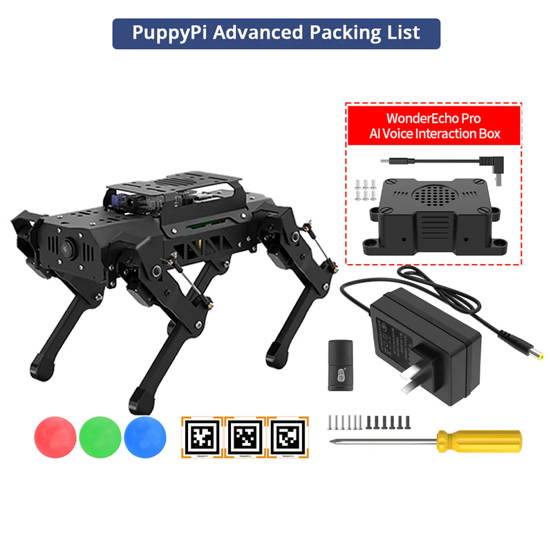 Load image into Gallery viewer, PuppyPi ROS Quadruped Robot with Raspberry Pi, Integrated with Large AI Model (ChatGPT)
