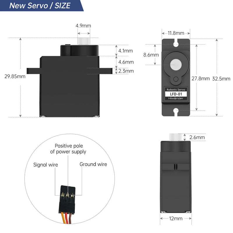 Load image into Gallery viewer, Hiwonder LFD-01 Robot Servo 6V Micro Servo Anti-blocking with Plastic Gear
