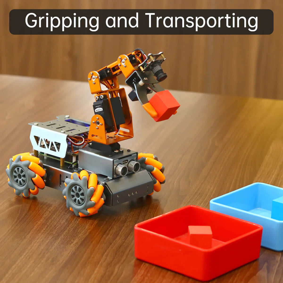 MasterPi AI Vision Chassis with Mecanum Wheels and Robot Arm