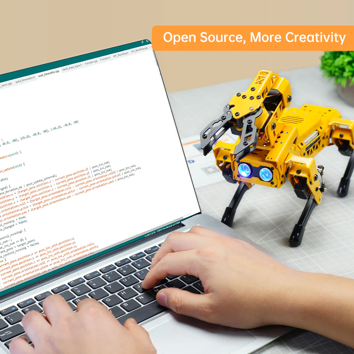 Hiwonder MechDog Pro Open-Source AI Robot Dog with Robot Arm