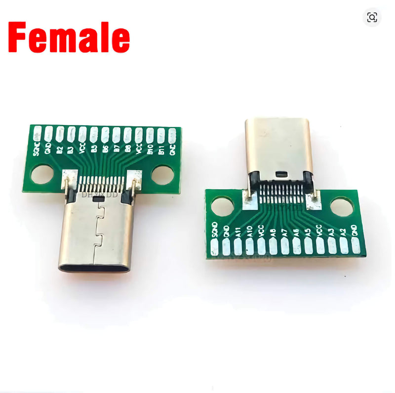 Load image into Gallery viewer, USB 3.1 Type C Connector 24+2P Male Female Breakout Board
