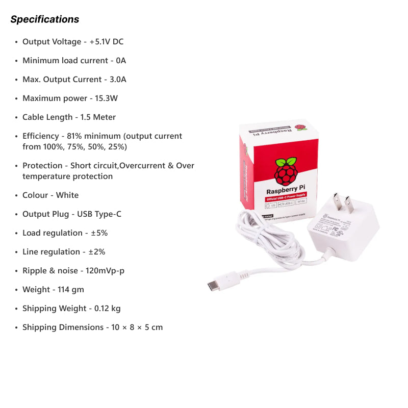 Load image into Gallery viewer, Raspberry Pi 15.3W USB-C Power Supply
