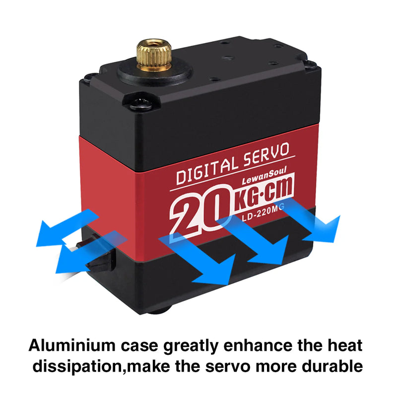 Load image into Gallery viewer, Hiwonder LD-220MG Full Metal Gear Digital Servo with Dual Ball Bearing,Metal Servo Horn, Metal Bracket for Robot
