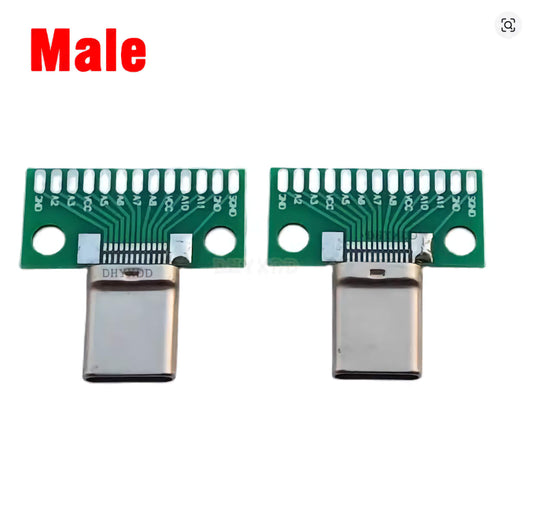 USB 3.1 Type C Connector 24+2P Male Female Breakout Board