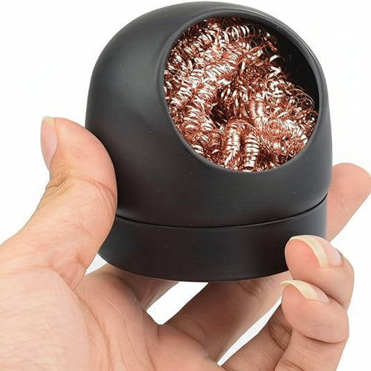 Soldering Iron Tip Cleaner with Stainless Steel Holder – Lead-Free Cleaning Ball