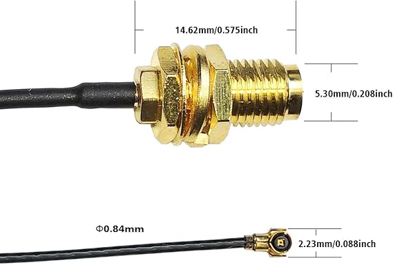 U.FL IPEX 4 to SMA / RPSMA Connector Pigtail