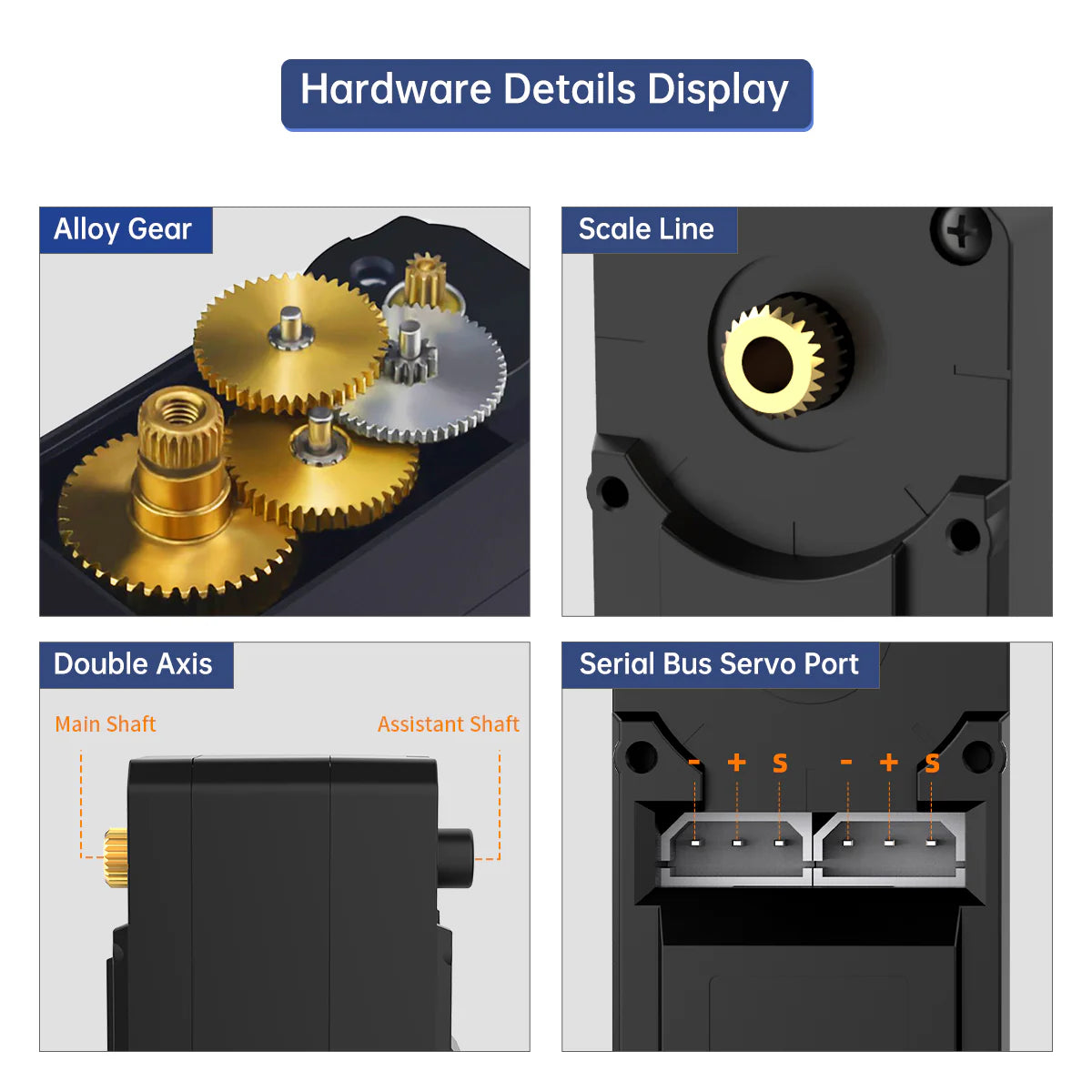 Hiwonder LX-16A Full Metal Gear Serial Bus Servo with Real-Time Feedback Function for RC Robot