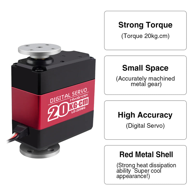 Load image into Gallery viewer, Hiwonder LD-220MG Full Metal Gear Digital Servo with Dual Ball Bearing,Metal Servo Horn, Metal Bracket for Robot

