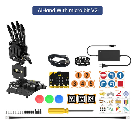 Hand Operated Device AiHand Open Source Robotic Hand powered by micro bit V2 with WonderCam ...