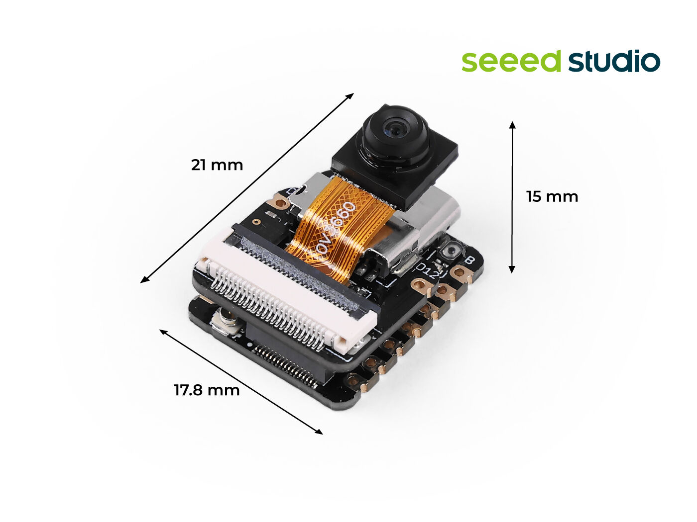 Seeed Studio XIAO ESP32S3 Sense - 2.4GHz Wi-Fi, BLE 5.0, OV3660 camera sensor, digital microphone, 8MB PSRAM, 8MB FLASH