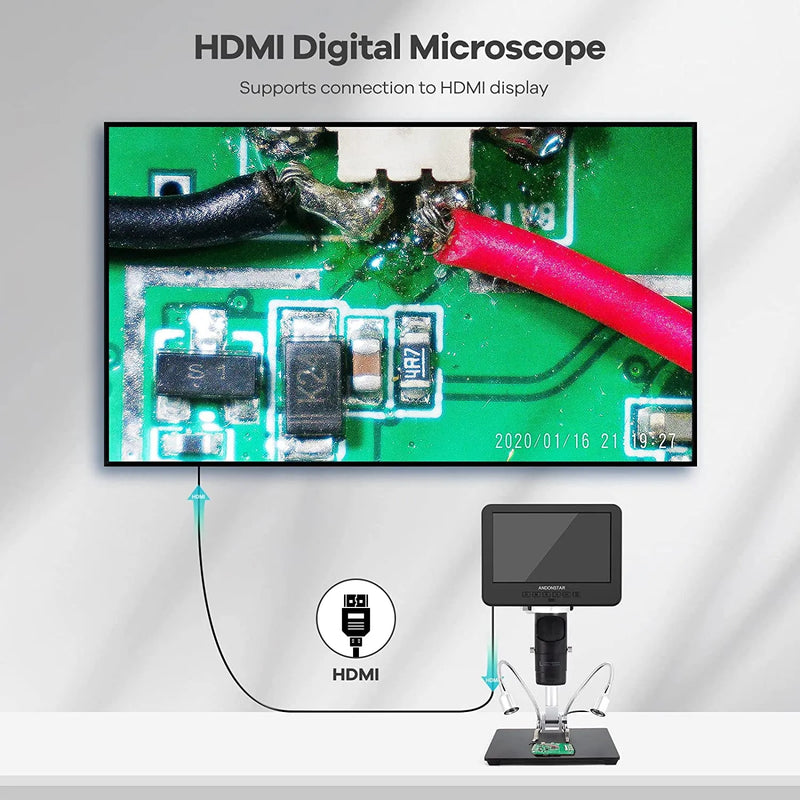 Load image into Gallery viewer, AD246S-M/AD249S-M 3 lenses 10/7 inch LCD HDMI Digital Microscope
