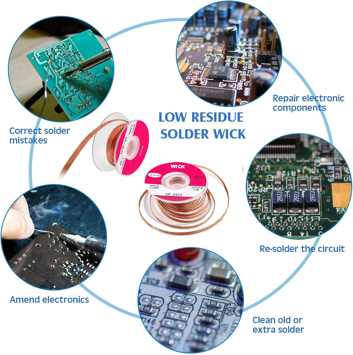 Solder Wick (Desoldering Braid) – Copper, Fluxed