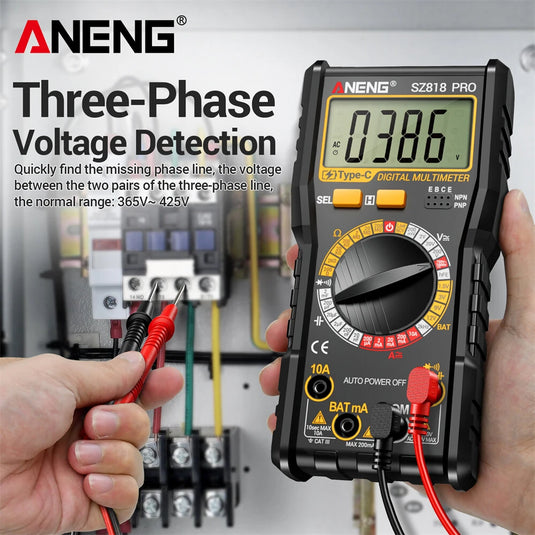Aneng SZ818 PRO Multimeter with Type C Rechargeable Lithium Battery