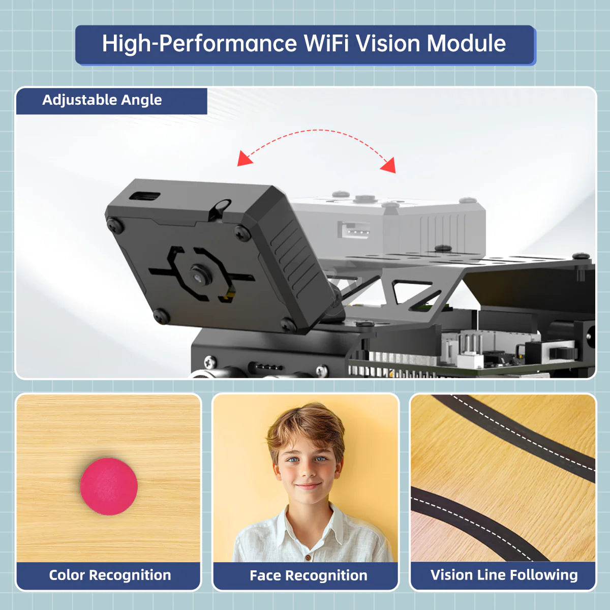 Hiwonder miniAuto AI Vision Robot Base on Arduino UNO R3 Controller with 360° Omnidirectional Mecanum Wheels