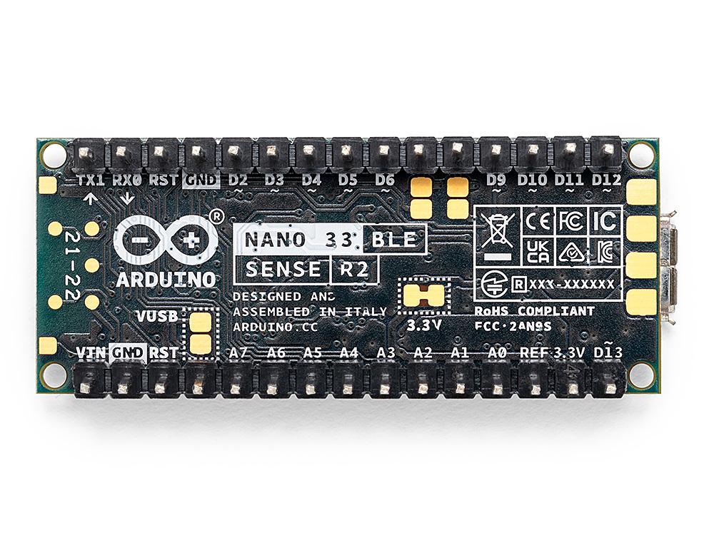 Arduino Nano 33 BLE Sense Rev2 with headers (ABX00070)