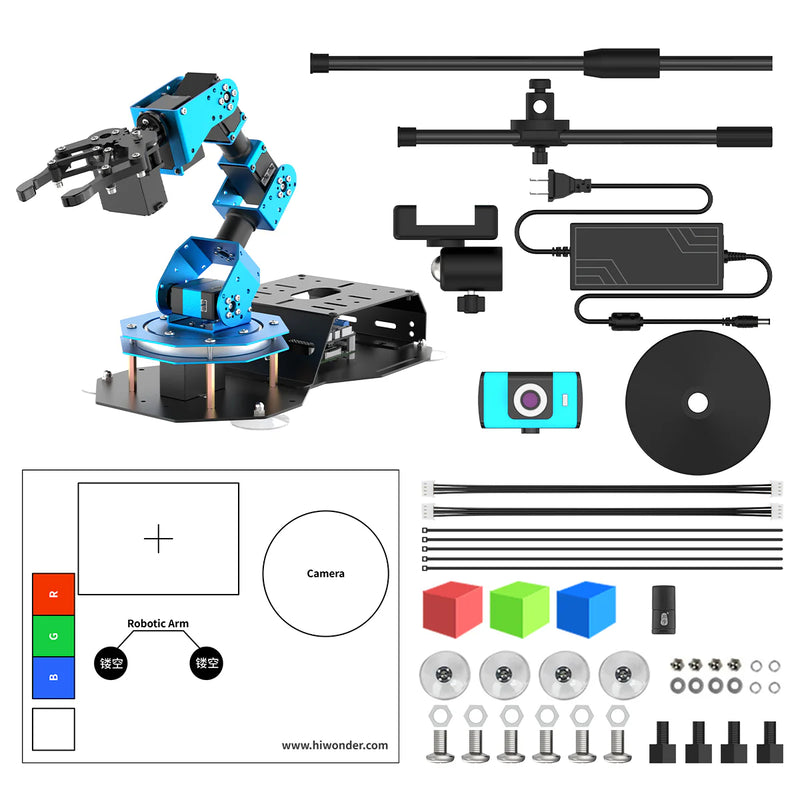 Load image into Gallery viewer, ArmPi Hiwonder Raspberry Pi 4B (4GB) AI Vision Robotic Arm/ Python Program
