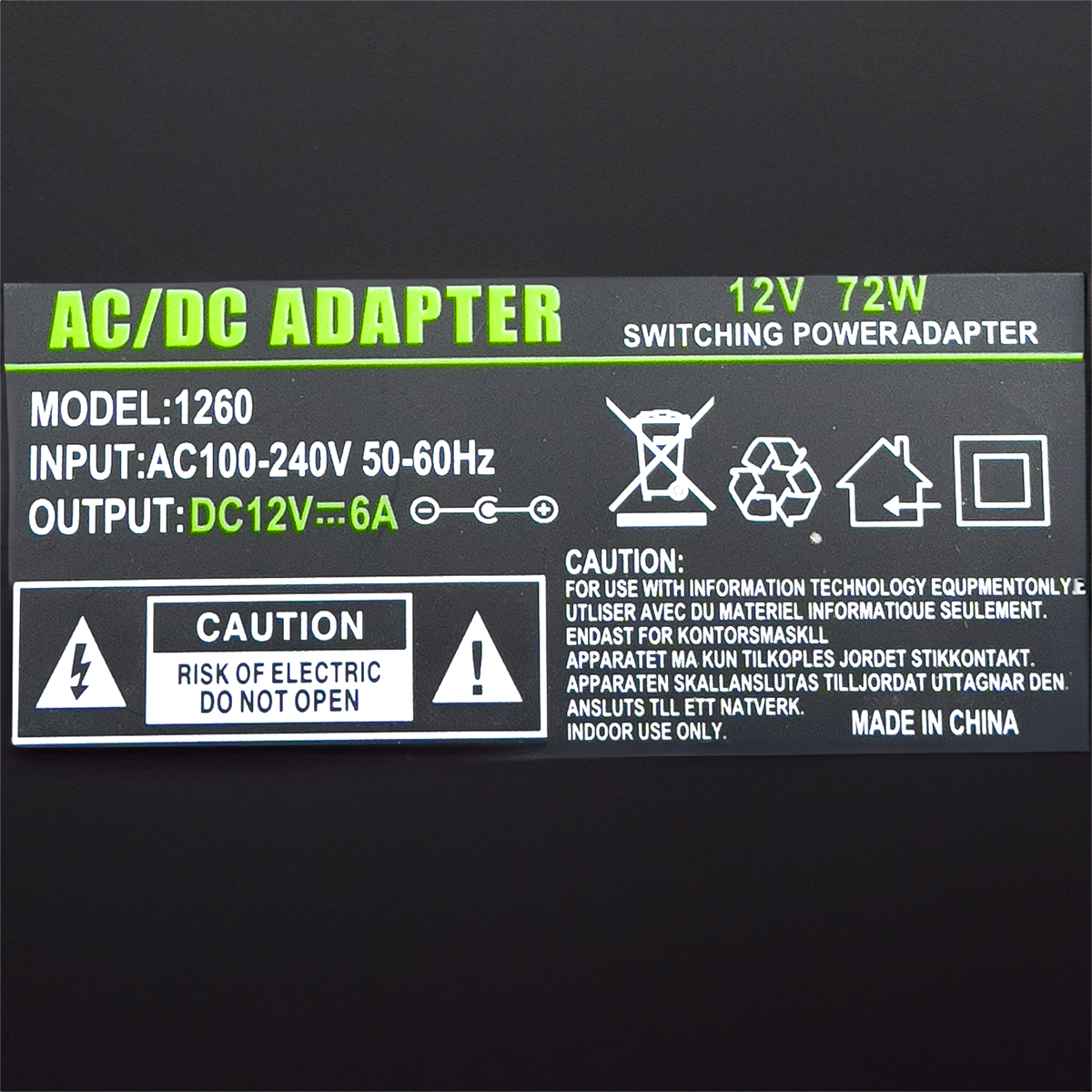 12V 6A High Quality Power Supply