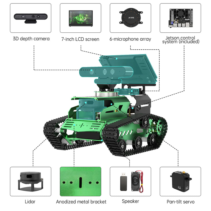 Load image into Gallery viewer, JetTank ROS Robot Tank Powered By Jetson Nano
