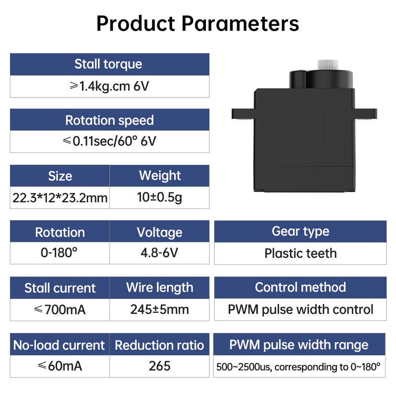 Load image into Gallery viewer, Hiwonder LFD-01 Robot Servo 6V Micro Servo Anti-blocking with Plastic Gear
