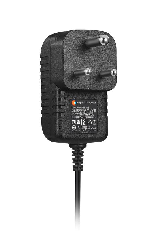 12V 1A (12W) Power Adapter - BIS Certified (2.1mm X 5.5mm)