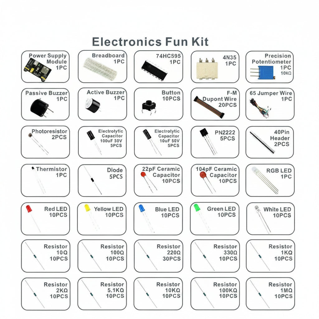Electronics Fun Kit for Arduino – Complete DIY Starter Kit with Breadboard
