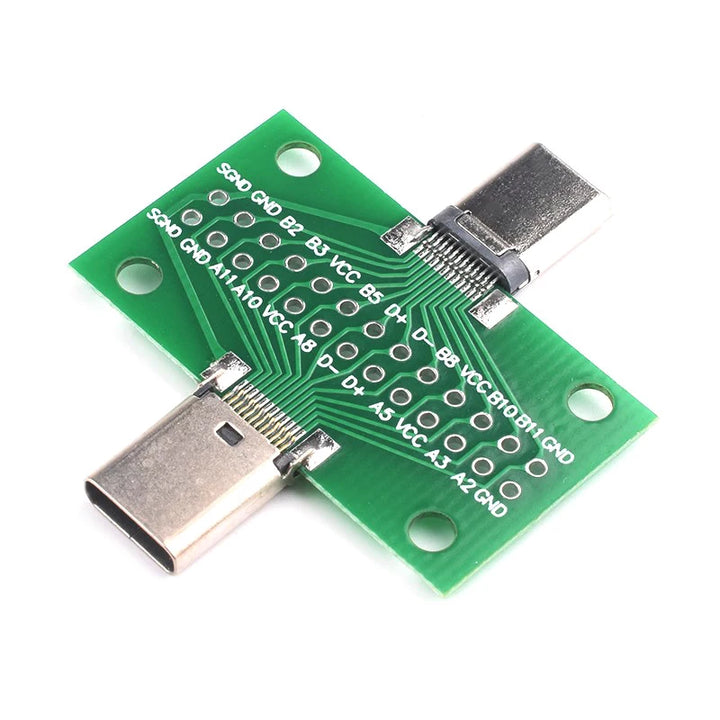 USB 3.1 Test PCB Board Adapter Type C 24P 2.54mm Connector