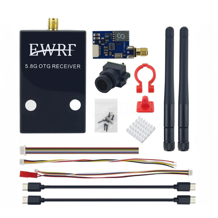 FPV Video Transmitter Receiver Kit – 5.8GHz 48CH OTG Receiver with 1000TVL Camera