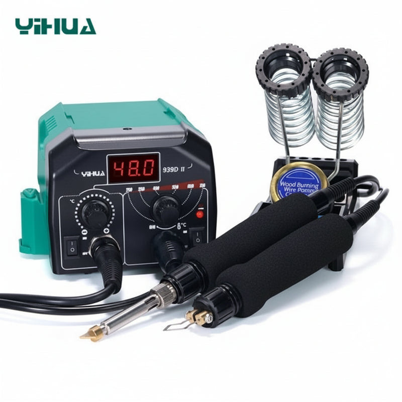 Load image into Gallery viewer, 939D-II 3in1 Constant temperature LED digital display Wood Burning tools Pyrography Station
