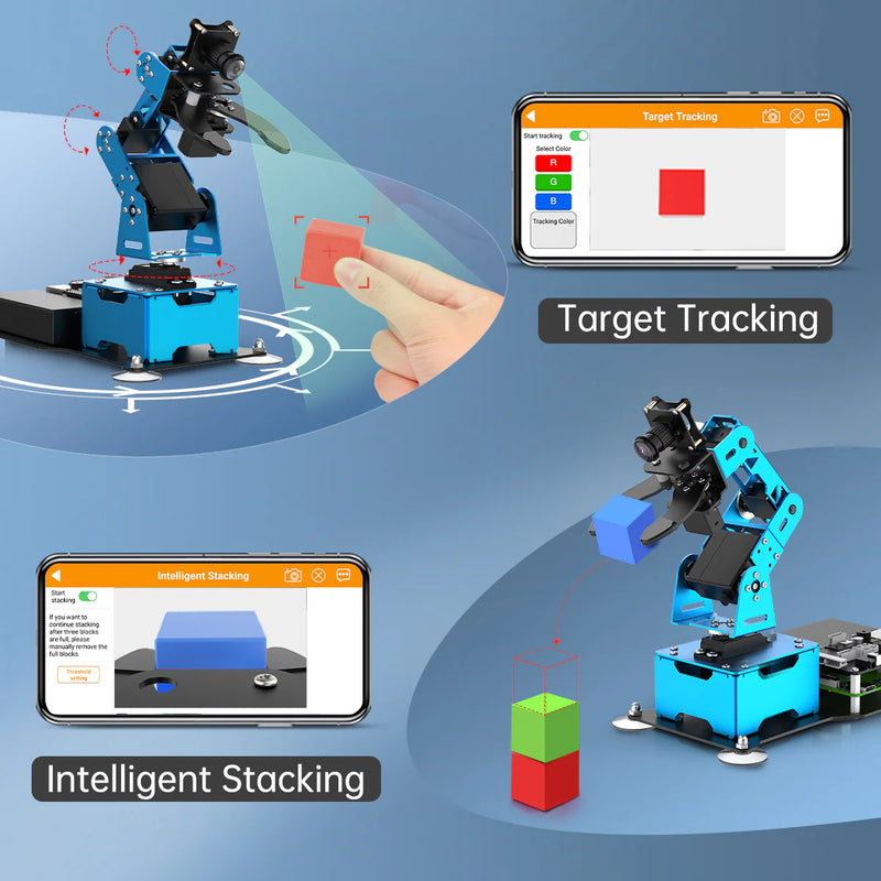 Load image into Gallery viewer, Hiwonder ArmPi mini 5DOF Vision Robotic Arm Powered by Raspberry Pi 5 Support Python, OpenCV Target Tracking for Beginners
