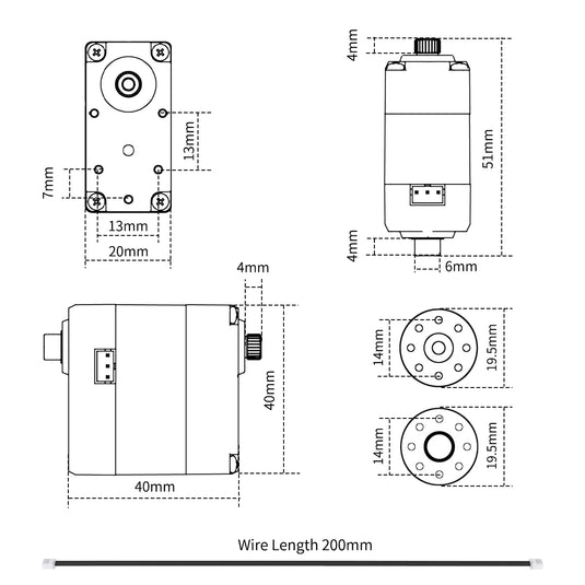 Hiwonder LX-224 Serial Bus Servo with Three Connectors /20KG Large Torque