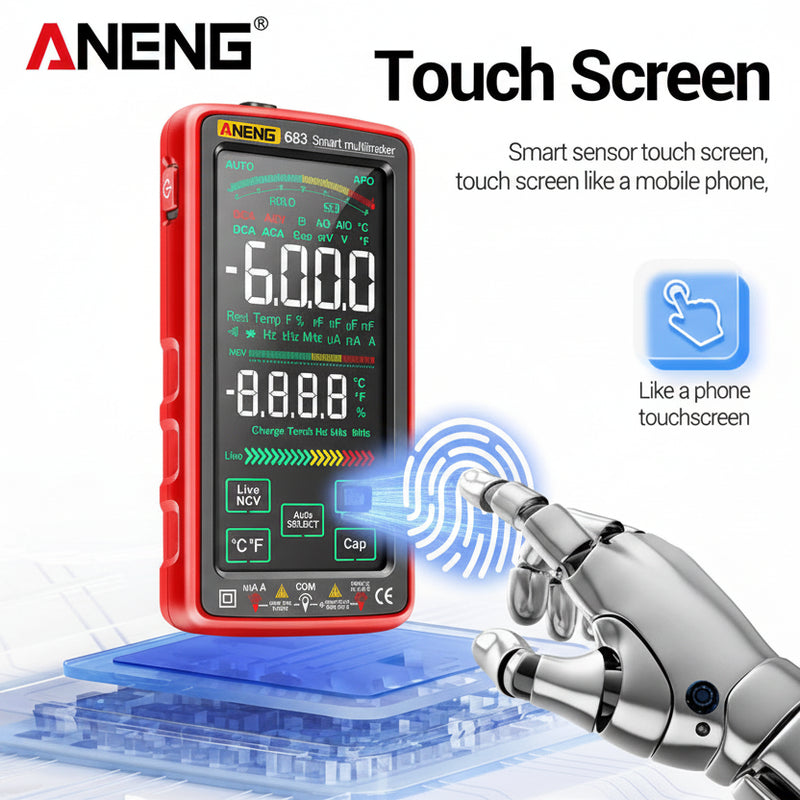 Load image into Gallery viewer, ANENG 683 Rechargeable Digital Multimeter with Large Touch Screen and Anti-Burn Technology
