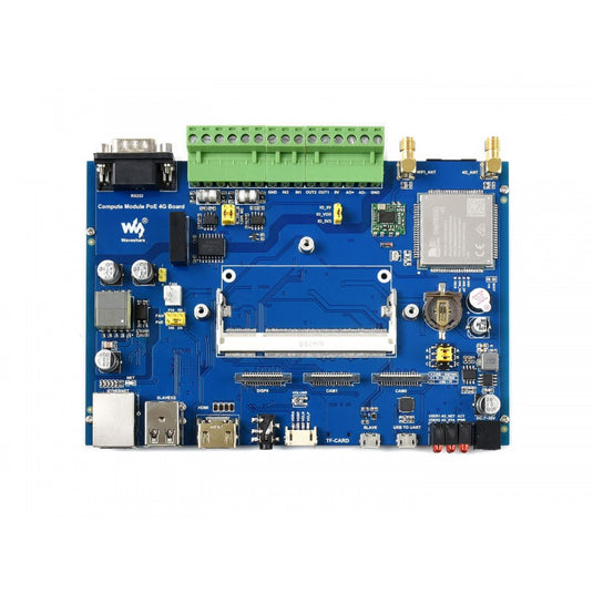 Compute Module Industrial IoT Base Board, 4G / PoE Feature, For Raspberry Pi CM4S / CM3 Series