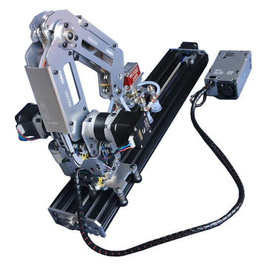 Industrial Multi Axis Robotic Arm with Micro-Stepping and Suction Cup/Stepper Motor Claw