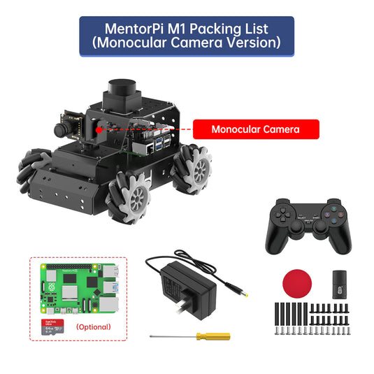 Hiwonder MentorPi M1 Raspberry Pi Robot Car – Mecanum wheel ROS2 Robot, with LLM ChatGPT, SLAM and AI Vision and Voice Interaction
