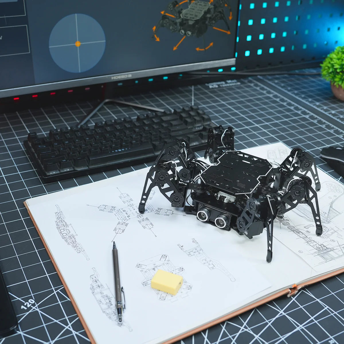miniHexa AI Hexapod Robot with AI Vision & Voice Interaction