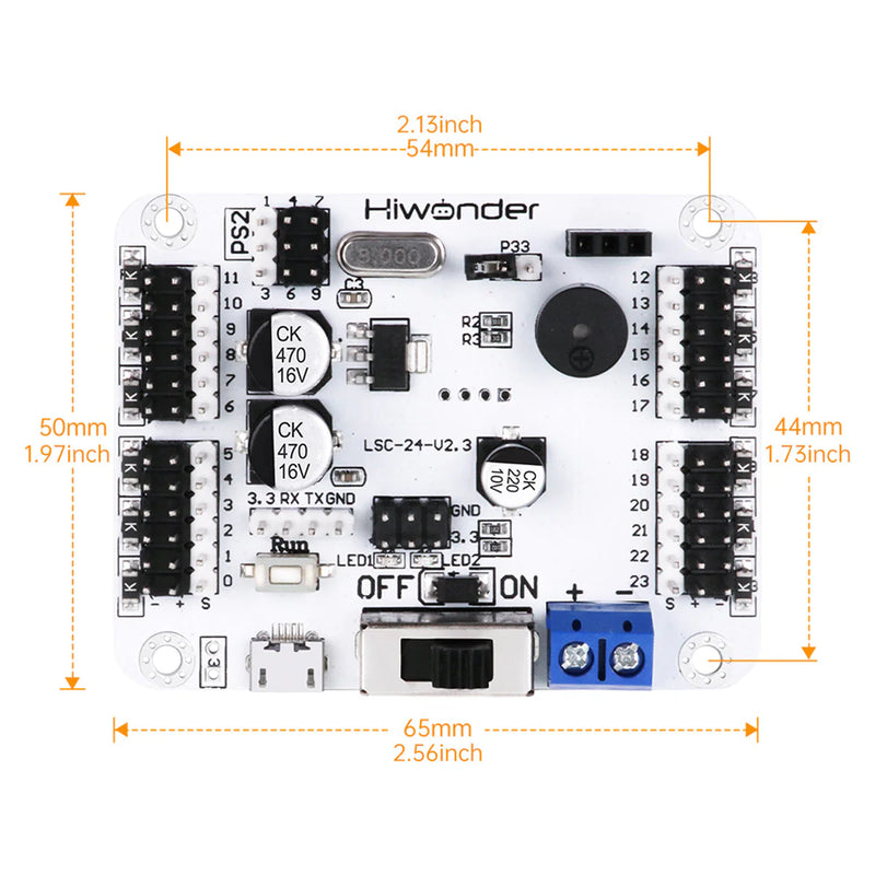 Load image into Gallery viewer, LSC-24: Hiwonder 24 Channel Digital Servo Controller with 16M Memory/Arduino Compatible

