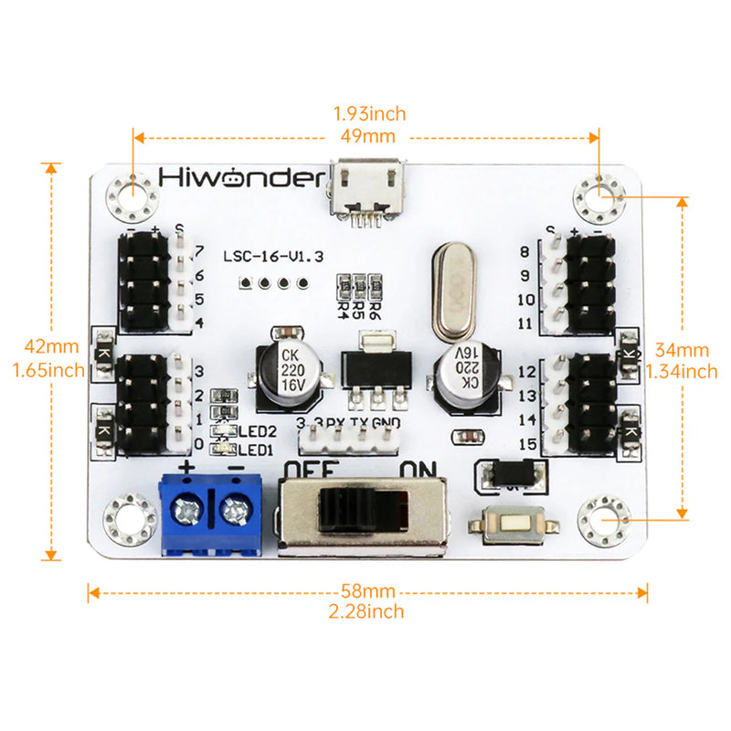 Load image into Gallery viewer, LSC-16: Hiwonder 16 Channel Servo Controller with Over-Current Protection
