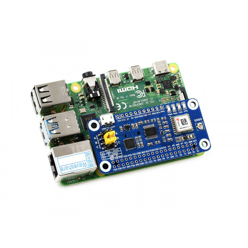Load image into Gallery viewer, MAX-M8Q GNSS HAT for Raspberry Pi, Multi-constellation Receiver Support, GPS, Beidou, Galileo, GLONASS
