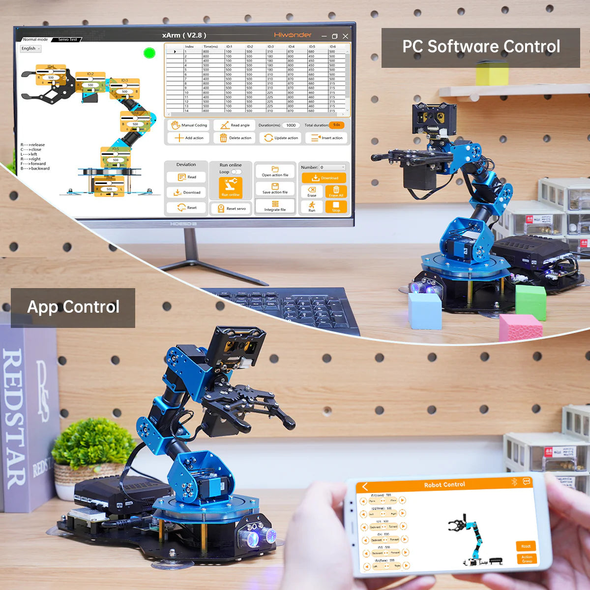 Hiwonder xArm AI Programmable Desktop Robot Arm with AI Vision &; Voice Interaction