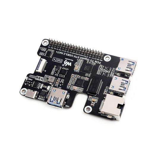 PCIe To Gigabit Ethernet And USB 3.2 Gen1 HAT For Raspberry Pi 5